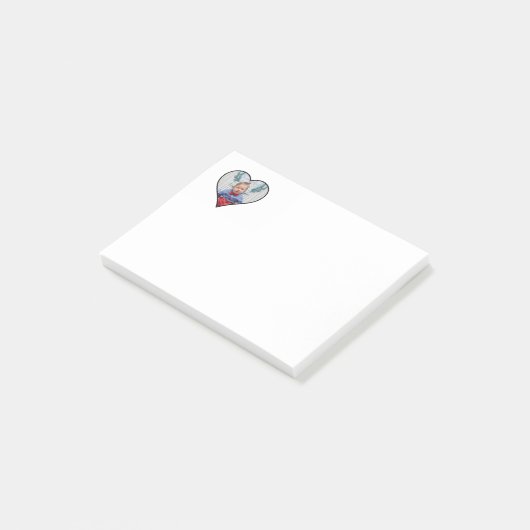 カスタムハート型の写真お客様の写真を追加 ポストイット (アングル)