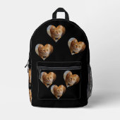 カスタムハート型フォトペットファミリー プリントバックパック (正面)