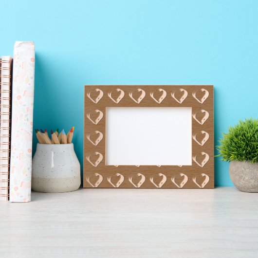 カスタムハート型風景スタイルのナチュラルなホーム レーザー彫刻フレーム (正面)