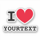 カスタムハート大好きテンプレートビニールシール シール (正面)