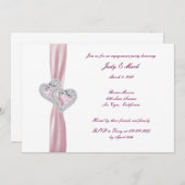 カスタムハート婚約パーティ招待状 招待状 (正面/裏面)