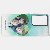 カスタムハート形状写真グリーン水色テンプレート SAMSUNG GALAXYケース (左側面)