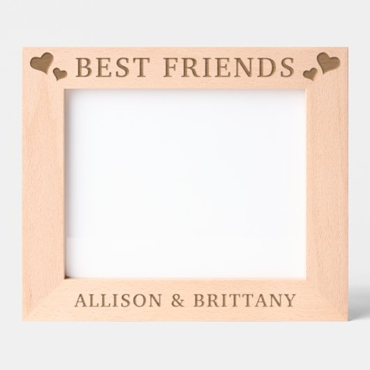 カスタムハート最高の友達 レーザー彫刻フレーム (正面)