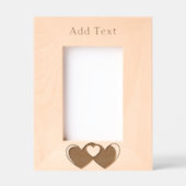 カスタムハート材を彫った木枠 レーザー彫刻フレーム (正面)