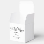 カスタムハート白黒結婚プレゼント フェイバーボックス (オープン)