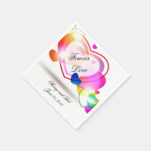 カスタムハート結婚ナプキンス スタンダードカクテルナプキン (角)