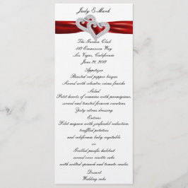 カスタムハート赤いリボンメニューカード メニュー