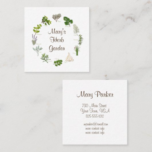 カスタムハーブガーデン名刺 スクエア名刺 (正面/裏面)