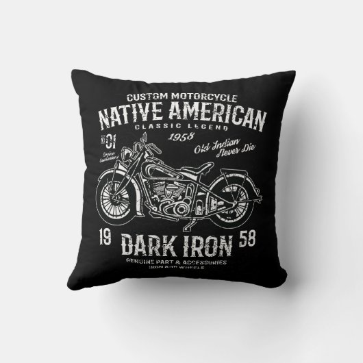 カスタムハーレーインディアンオートバイクラシックレジェンド クッション (裏面)