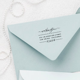 カスタムハ書ンドファミリ名&差出人住所 ラバースタンプ