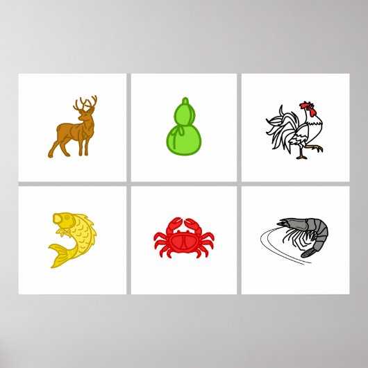 カスタムバầウクアカーカスプベトọナムサイコロゲームマット ポスター (正面)