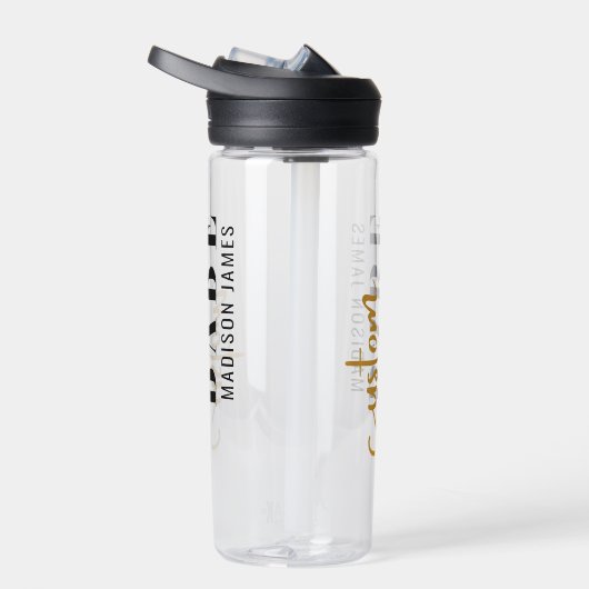 カスタムバおもしろいベパーソナライズされたことわざ名 ウォーターボトル (右面)
