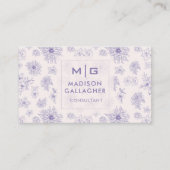 カスタムバイオレットパープルソフトピンクフローラプロフェッショナル 名刺 (正面)