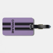 カスタムバイオレットパープルブラックオートレーススポーツストライプ ラゲッジタグ (裏面横)