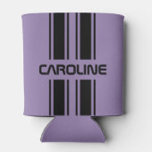 カスタムバイオレットパープルブラックオートレーススポーツストライプ 缶クーラー (裏面)