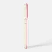 カスタムバイカラー モノグラム ピンクストライプ iPhoneケース (右側面)