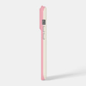 カスタムバイカラー モノグラム ピンクストライプ iPhoneケース (左側面)