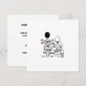 カスタムバイクとサイドカー結婚式招待状 招待状 (正面/裏面)