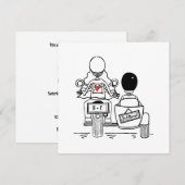 カスタムバイクとシデカ結婚ーの 招待状 (正面/裏面)