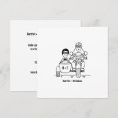 カスタムバイクとシデカ結婚ーの 招待状 (正面/裏面)