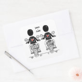 カスタムバイクもしくは自転車に乗る人ツールームズオートバイ結婚ズ スクエアシール (封筒)