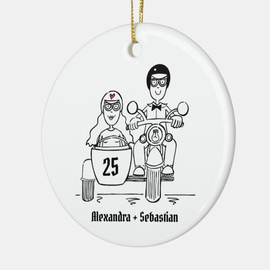 カスタムバイク&シデカ結婚ルの記念日 セラミックオーナメント (左)