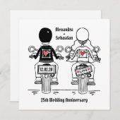 カスタムバイク モーターサイクル ウェディング アニバーサリー 招待状 (正面/裏面)
