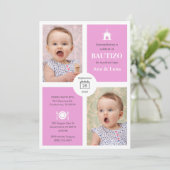 カスタムバウティゾインビタシオンツインガールズキュートバプテスマ 招待状 (スタンド正面)