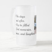 カスタムバケーション写真パーソナライズされたビールすり付きマグカップ フロストグラスビールジョッキ (正面左)