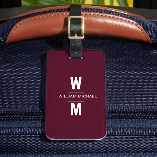 カスタムバシンプルルガンモダンディミニマルモノグラム ラゲッジタグ (正面インサイチュ2)