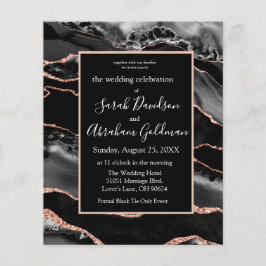 カスタムバジェットブラックアゲート結婚式招待状