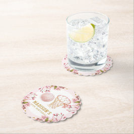 カスタムバスケットガール誕生日 ペーパーコースター