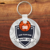 カスタムバスケットボールスポーツチームキーチェーン キーホルダー (正面)