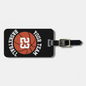 カスタムバスケットボールチーム名、プレイヤー番号、色 ラゲッジタグ (正面横)