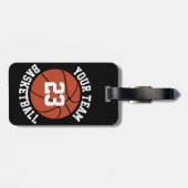 カスタムバスケットボールチーム名、プレイヤー番号、色 ラゲッジタグ (裏面横)