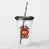 カスタムバスケットボールチーム名&選手ナンバスポーツ アクリルタンブラー (裏面)