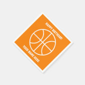 カスタムバスケットボールテーマキッズバースデーパーティー スタンダードカクテルナプキン (角)