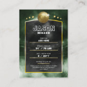 カスタムバスケットボールトレーディングカードグリーン金ゴールドスタジアム コーリングカード (裏面)