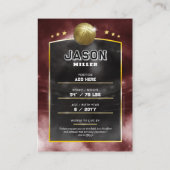 カスタムバスケットボールトレーディングカードレッド金ゴールドスタジアム コーリングカード (裏面)