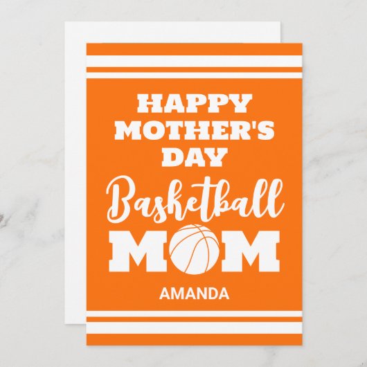 カスタムバスケットボールマママザーズデイフォトフラットカード (正面/裏面)