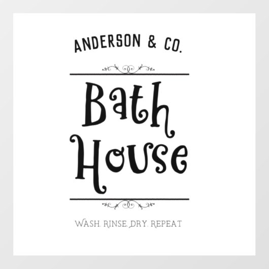 カスタムバスハウスラバトリーウォッシュリンス乾式リピート ウィンドウサイン (シート)