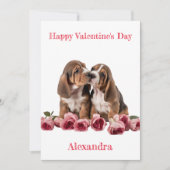 カスタムバセットハウンドパピズバレンタイン シーズンカード (正面)