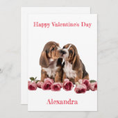 カスタムバセットハウンドパピズバレンタイン シーズンカード (正面/裏面)