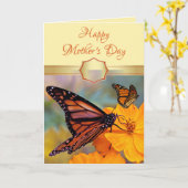 カスタムバタフライマザーズデイカード カード (黄色い花)