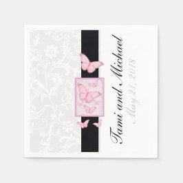 カスタムバタフ結婚ァイのナプキン スタンダードカクテルナプキン