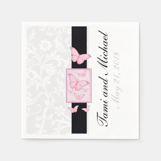 カスタムバタフ結婚ァイのナプキン スタンダードカクテルナプキン (正面)