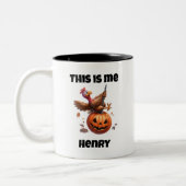 カスタムバターボール七面鳥サンクスギビングパンプキン ツートーンマグカップ (左)