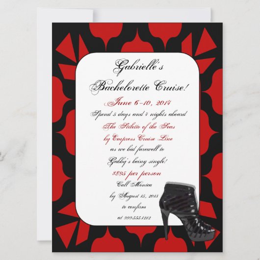 カスタムバチェロレッテクルーズ週末招待状 招待状 (正面)