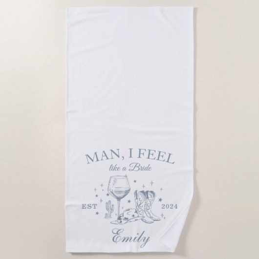 カスタムバチェロレッテモダンビーチタオル ビーチタオル (正面)