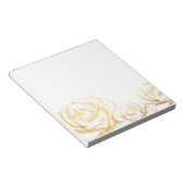 カスタムバックグラウンドヴィンテージバラフローラフェイク金ゴールド ノートパッド (アングル)